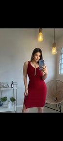 Vestido tricô com elastano