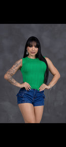 Cropped modal com elastano