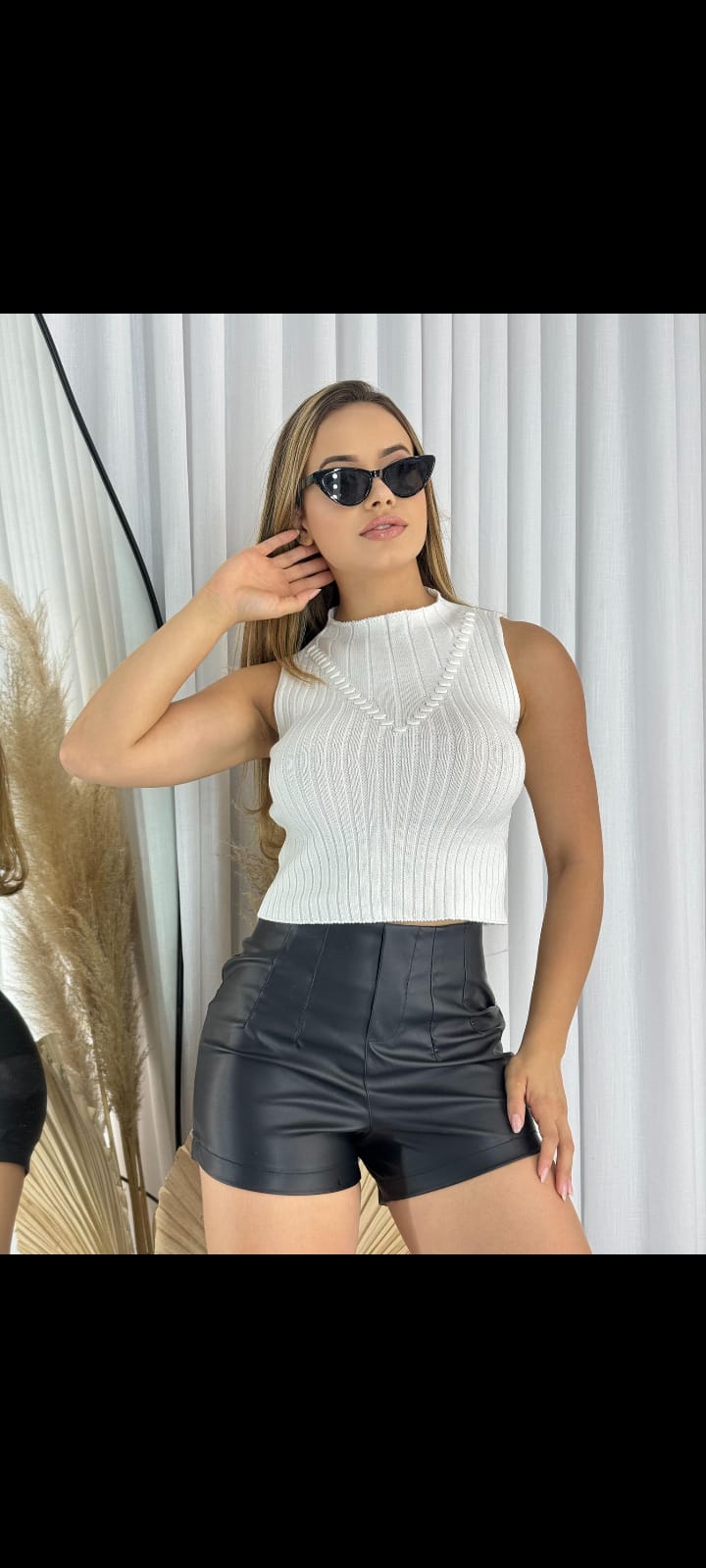 Cropped modal com elastano