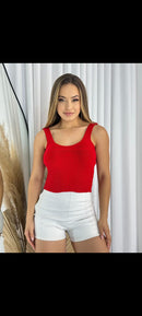 Cropped tricô com elastano