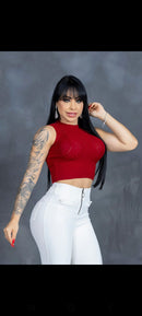 Cropped modal com elastano