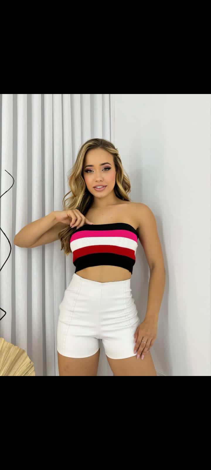 Cropped modal com elastano