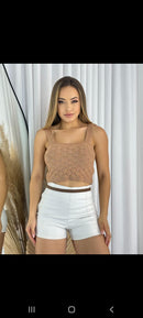 Cropped modal com elastano