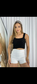 Cropped modal com elastano