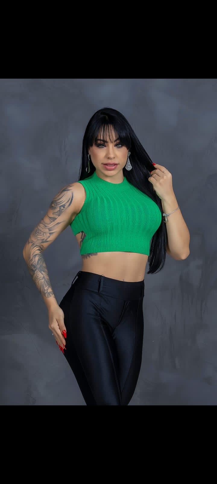 Cropped modal com elastano