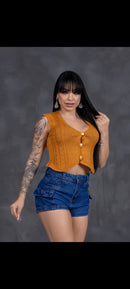 Cropped modal com elastano