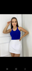 Cropped tricô com elastano