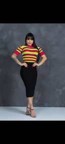 Cropped tricô com elastano