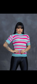 Cropped tricô com elastano