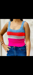 Cropped tricô com elastano