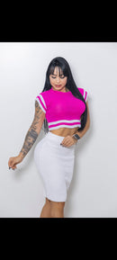 Cropped tricô com elastano