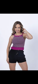 Cropped tricô com elastano