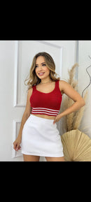 Cropped tricô com elastano