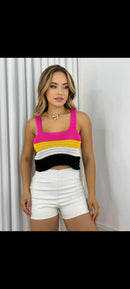 Cropped tricô com elastano