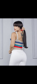 Cropped tricô com elastano