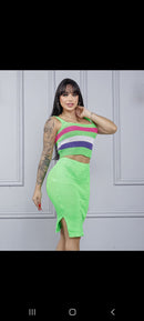 Cropped tricô com elastano