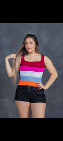 Cropped tricô com elastano