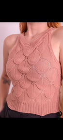 Cropped tricô com elastano