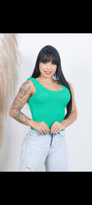 Cropped tricô com elastano