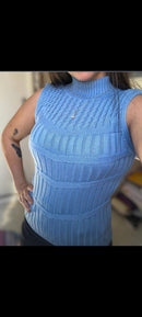 Cropped tricô com elastano