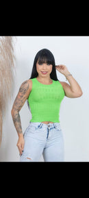 Cropped tricô com elastano