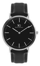 Relógio Saint Germain Murray Black Hill 40mm Cor da correia Preto Cor do bisel Prateado Cor do fundo Preto