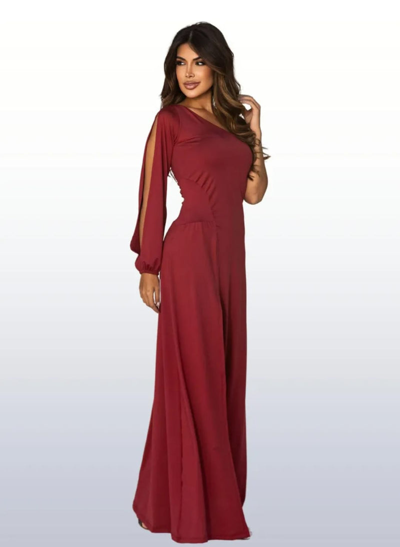 Vestido De Festa Longo Feminino Com Fenda Estiloso Elegante
