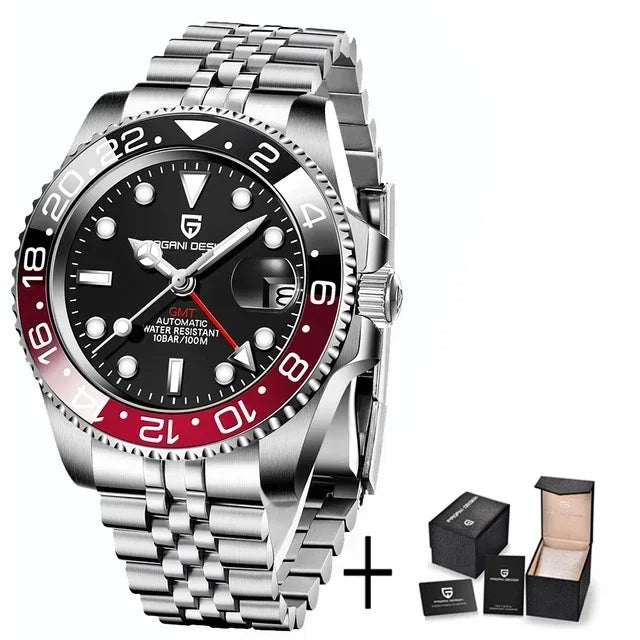 Relógio Automático Luxo Pagani Design PD-1662 GMT 40MM – Aço Inoxidável 100M