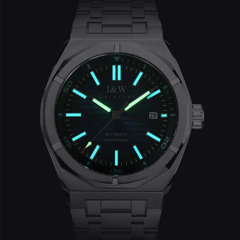 Montre Homme 2023 New CARNIVAL Watches MIYOTA Movement Automatic Watch for Men Sapphire Luminous Calendar 50m Waterproof Relógio