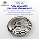 ADDIESDIVE Relógio Masculino 10Bar Vidro Safira À Prova D 'Água Relógio Mecânico Automático Relogios Masculino