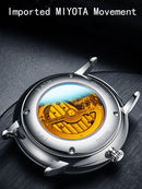 Relógios masculinos carnaval topo marca de luxo à prova dwaterproof água data cinza masculino miyota relógio de pulso mecânico automático relogios masculinos