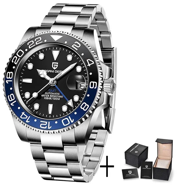 Relógio Automático Luxo Pagani Design PD-1662 GMT 40MM – Aço Inoxidável 100M