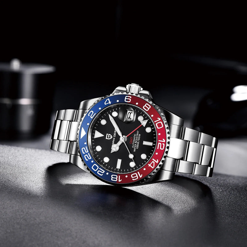 Relógio Automático Luxo Pagani Design PD-1662 GMT 40MM – Aço Inoxidável 100M