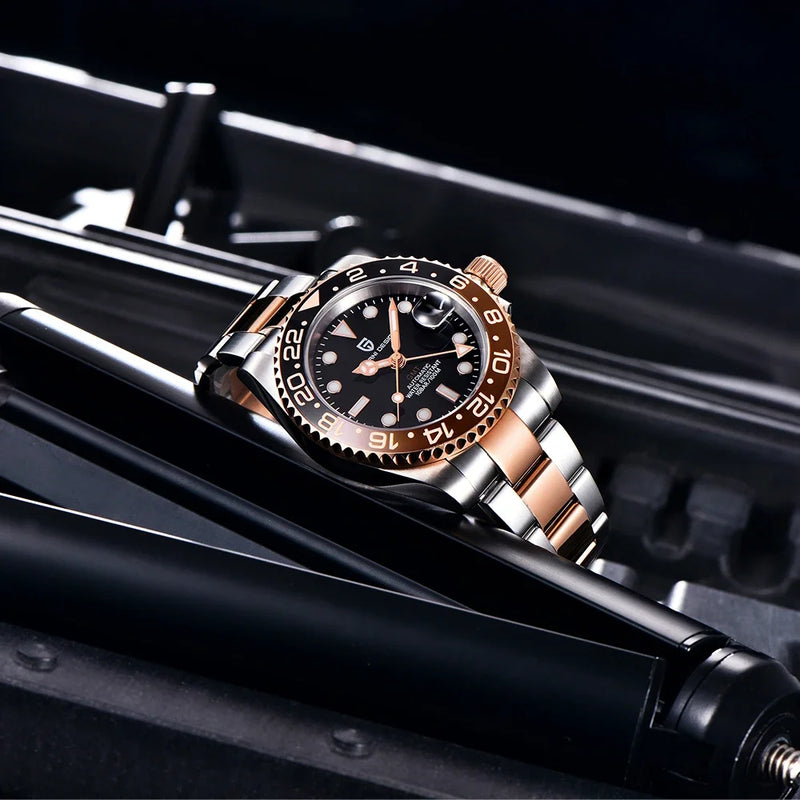 Relógio Automático Luxo Pagani Design PD-1662 GMT 40MM – Aço Inoxidável 100M