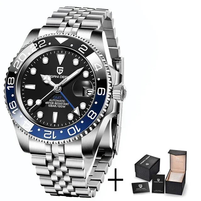 Relógio Automático Luxo Pagani Design PD-1662 GMT 40MM – Aço Inoxidável 100M