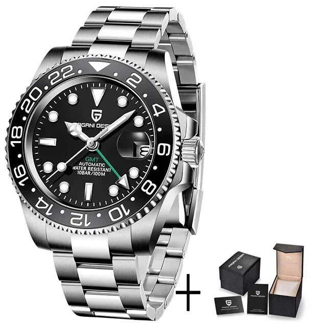 Relógio Automático Luxo Pagani Design PD-1662 GMT 40MM – Aço Inoxidável 100M