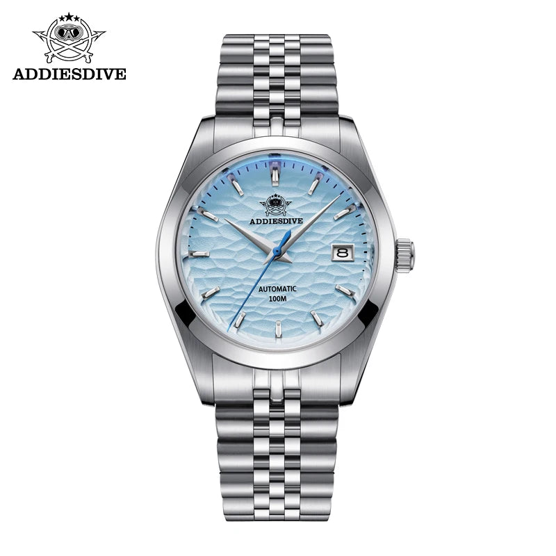 ADDIESDIVE Relógio Masculino 10Bar Vidro Safira À Prova D 'Água Relógio Mecânico Automático Relogios Masculino