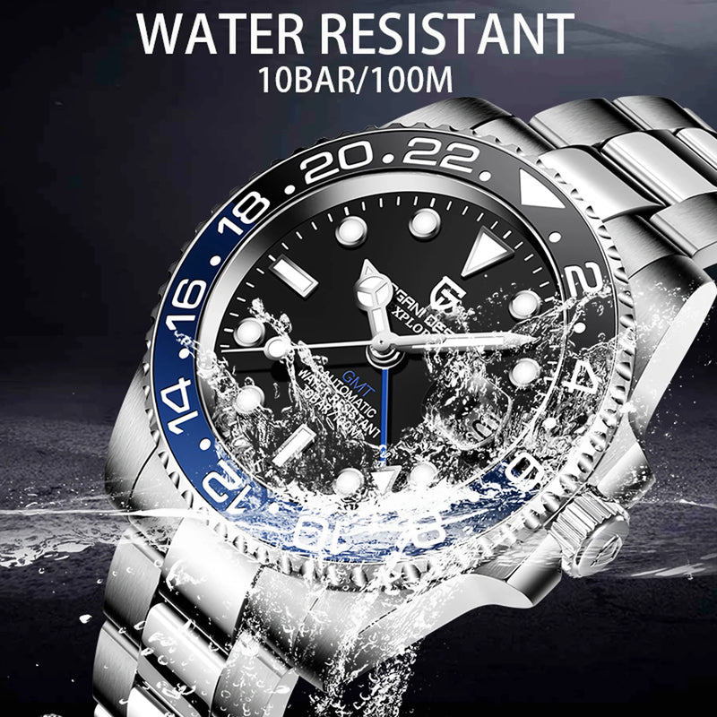 Relógio Automático Luxo Pagani Design PD-1662 GMT 40MM – Aço Inoxidável 100M