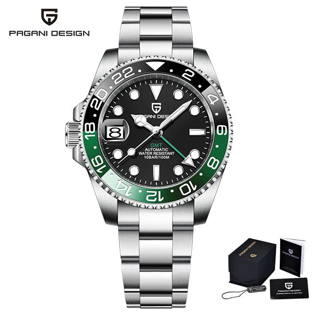 Relógio Automático Luxo Pagani Design PD-1662 GMT 40MM – Aço Inoxidável 100M