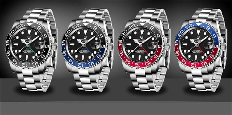 Relógio Automático Luxo Pagani Design PD-1662 GMT 40MM – Aço Inoxidável 100M