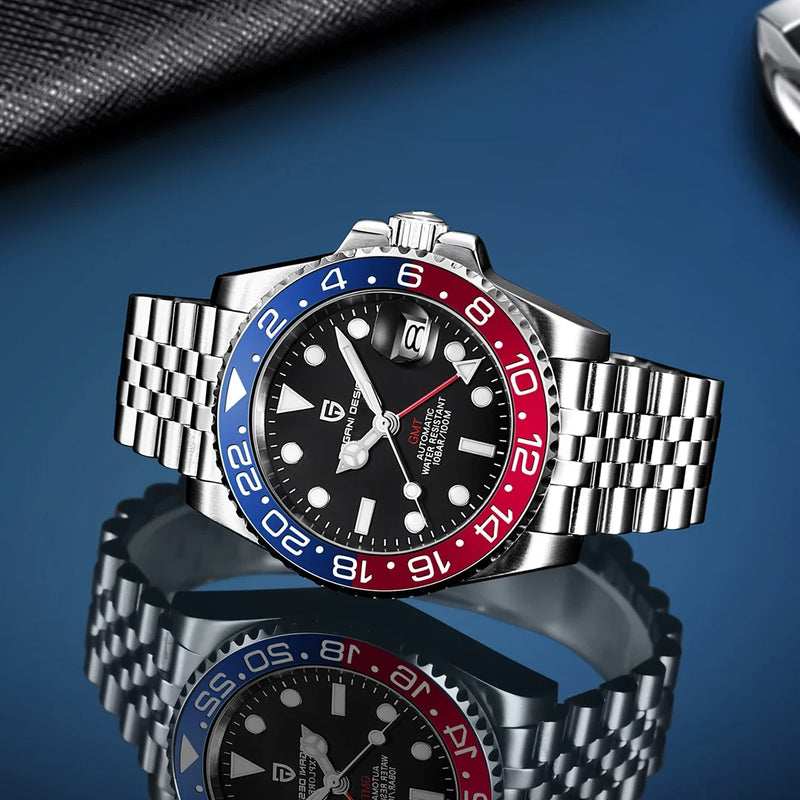 Relógio Automático Luxo Pagani Design PD-1662 GMT 40MM – Aço Inoxidável 100M
