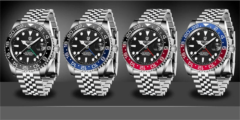 Relógio Automático Luxo Pagani Design PD-1662 GMT 40MM – Aço Inoxidável 100M