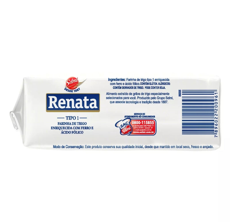 Farinha de Trigo Tipo 1 Tradicional Renata Pacote de 1Kg