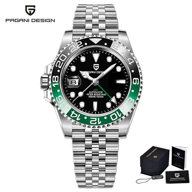 Relógio Automático Luxo Pagani Design PD-1662 GMT 40MM – Aço Inoxidável 100M