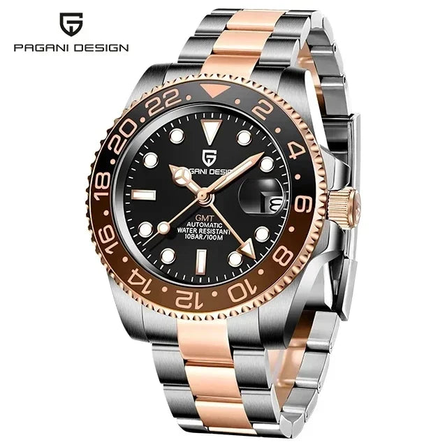 Relógio Automático Luxo Pagani Design PD-1662 GMT 40MM – Aço Inoxidável 100M